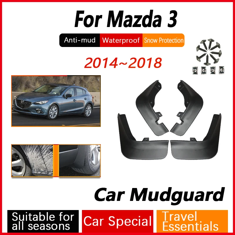 

Car Mudflaps For Mazda3 BM Mazda Axela Hatchback 2014~2018 Antifreeze Flaps Splash Front Rear Door Wheel Guards Auto Accessories