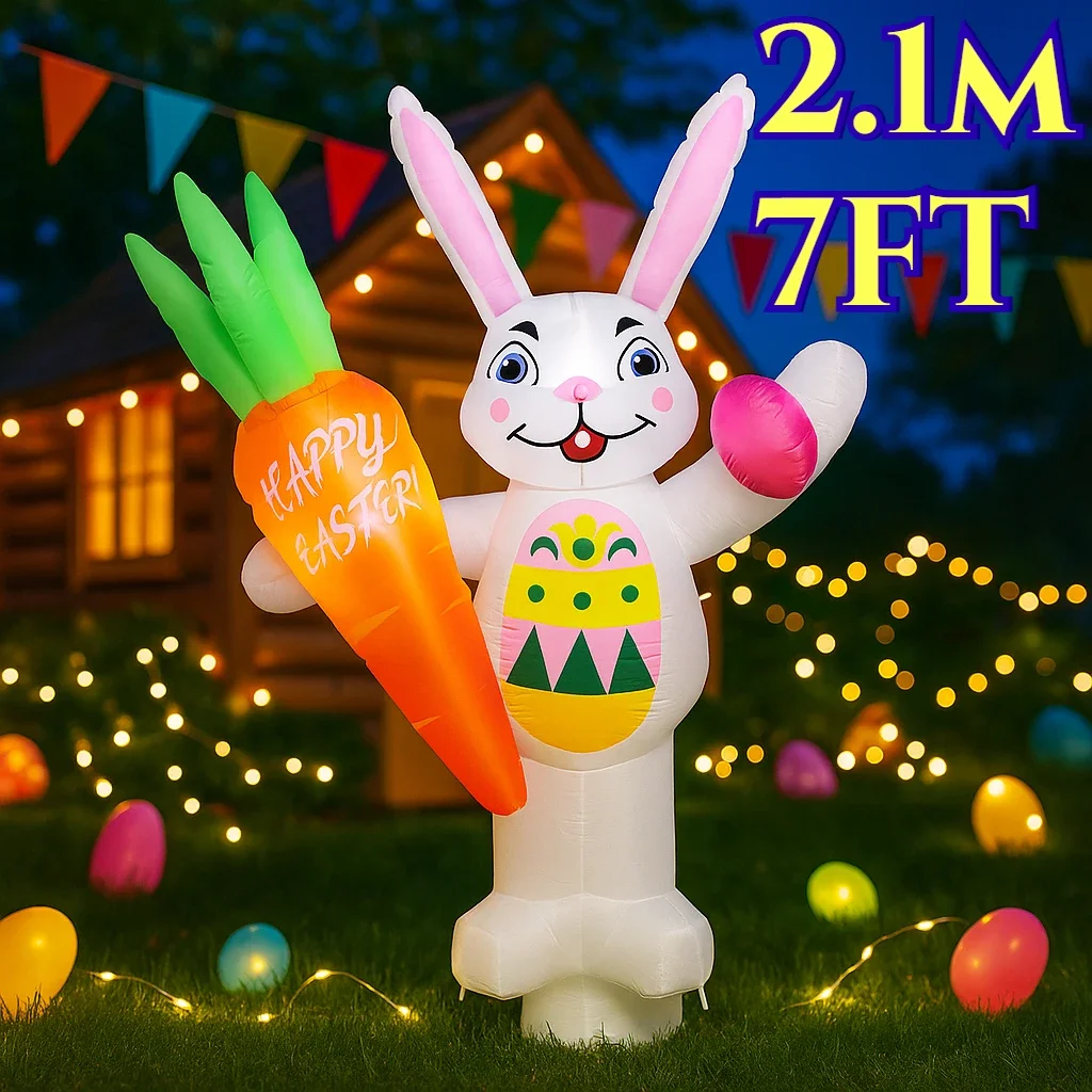

Пасхальный кролик 1,8 м, надувные украшения, воздушный шар, кролик, воздушная модель, встроенный надувной светодиодный светильник для праздничной вечеринки, сделай сам, садовый уличный декор