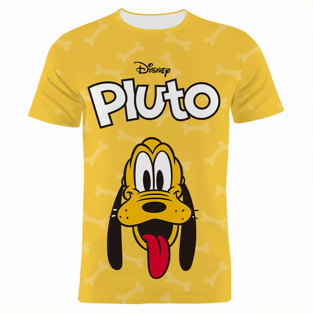 MINISO Goofy T-Shirts Pluto Cartoon Anime Dog 3D Print Streetwear Men Women Fashion Oversized T Shirt Kids Boys Girls Tees Tops