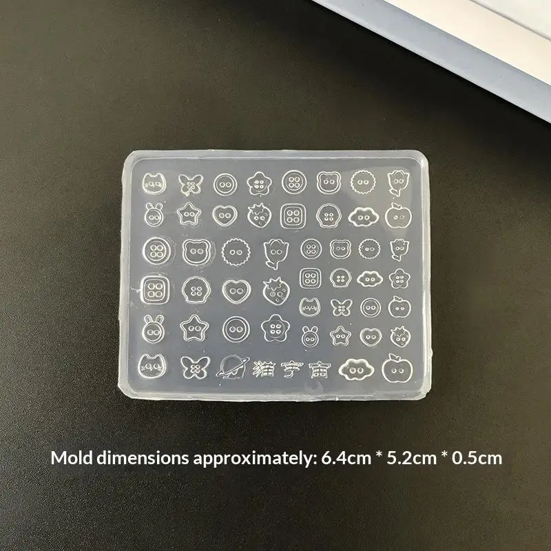 1 Stück Maniküre Multi-Formen-Knopf, kleines Modell, 3D-Knöpfe, Nagelkunstform, Silikon, niedliche Nagel-Charms, Werkzeug, Frauen DIY Harz-Schnallen-Zubehör – Detail 8