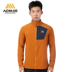 AONIJIE Outdoor Stand Collar Men Sports Jacket Windproof Warm Top Coat Camping Mountaineering Hiking Running FM5206