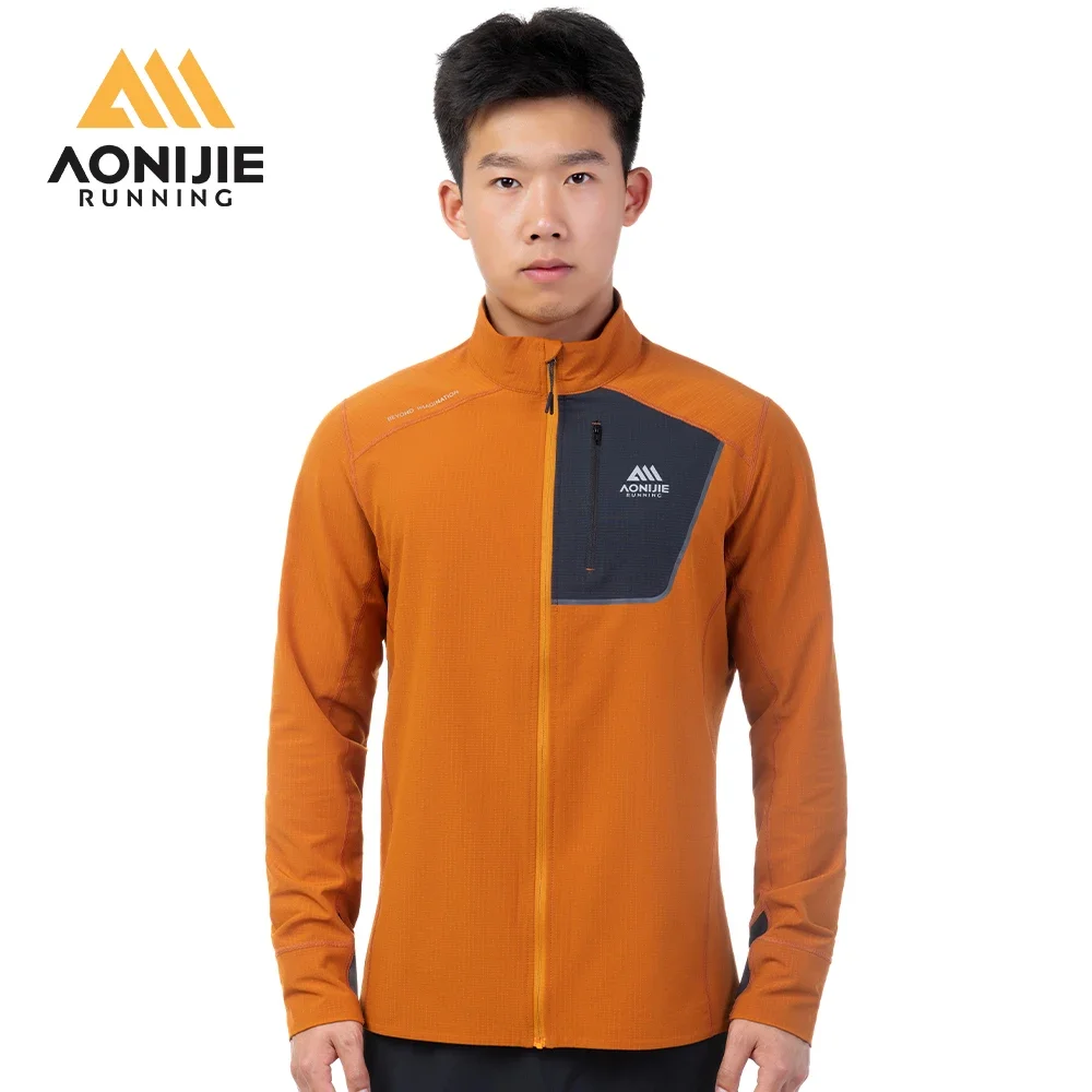 AONIJIE Outdoor Stand Collar Men Sports Jacket Windproof Warm Top Coat Camping Mountaineering Hiking Running FM5206