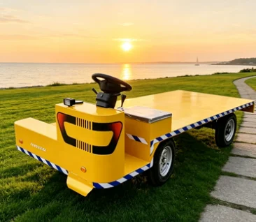 Portable Heavy Load Electric Flat Cart Multifunctional Electric Trolley Low Noise Factory Transport Vehicle