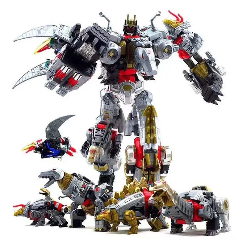 Jouet de Transformation Bdissolve G1 5 en 1, Dinoking Volcanicus Grimlock 17cm Slag Sludge Snarl Swoop Action Figure Modèle Cadeau, Collection de Jouets