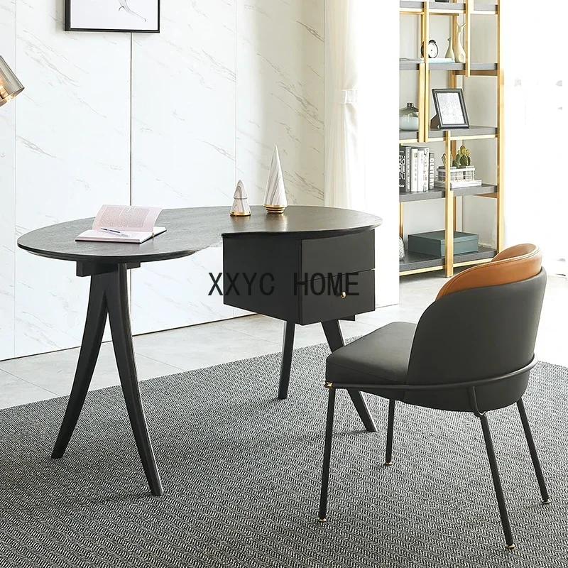 

Итальянский письменный стол из массива дерева в скандинавском стиле, простой домашний стол с ящиком и подставкой для книг для спальни