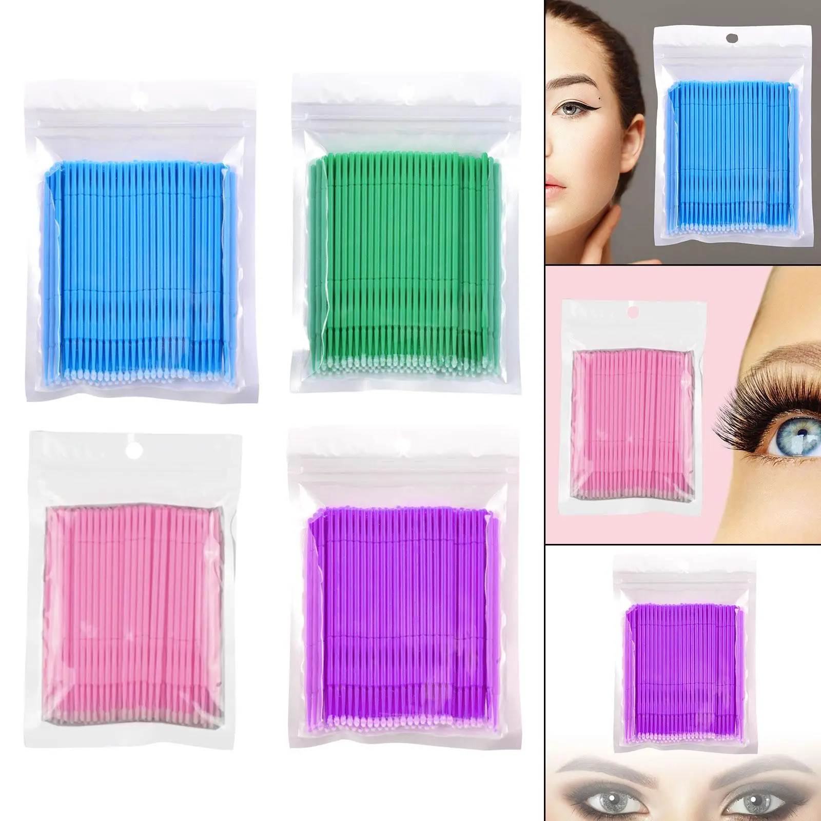 100x Micro Applicator Brushes for Eyelash Extension Makeup Lash Remover