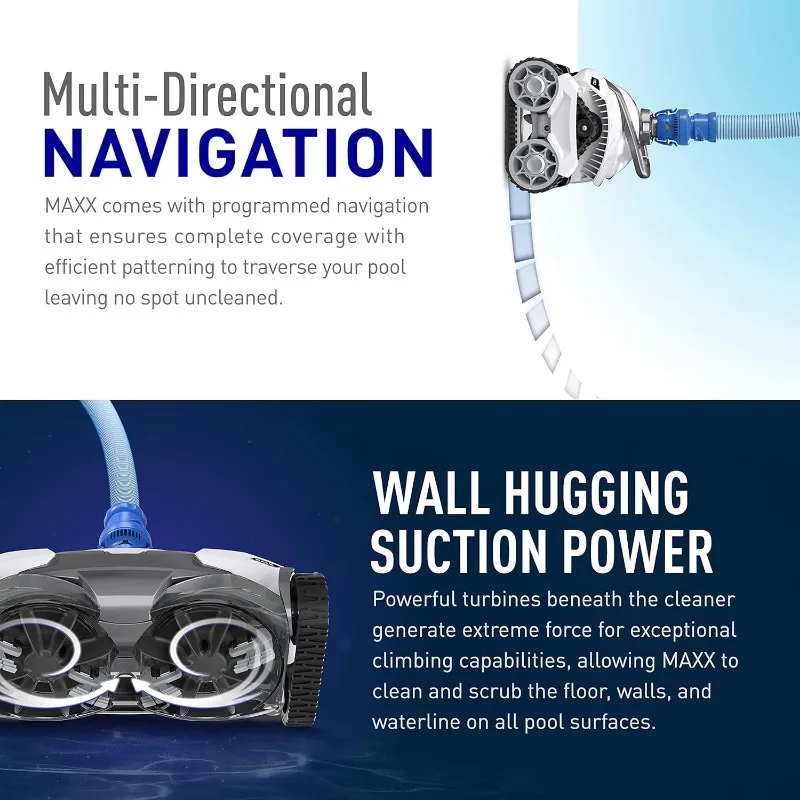 Polaris MAXX Premium Suction-Side Automatic Pool Cleaner for All In-Ground Pool Surfaces, Smart Navigation, Energy Efficient