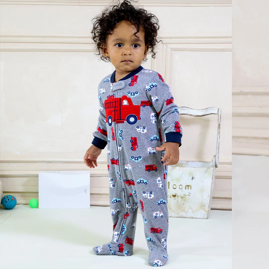 Baby Boy Rompers Spring Autumn Pajamas Clothes Zipper Fleece Newborn Boy Outfit Animal Jumpsuit Infants Clothing 0 -12 Months
