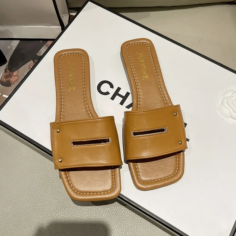 Sandalias de playa antideslizantes para mujer, chanclas cómodas informales con personalidad, diseño de alta calidad, 2024