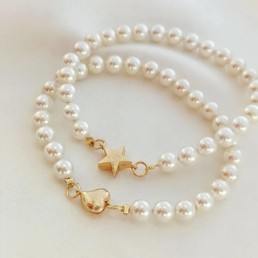 سوار بمشبك مغناطيسي على شكل نجمة خماسية غير لامعة من الذهب عيار 14 قيراط مع توصيل نهائي لرأس QQ، DIY يدويًا