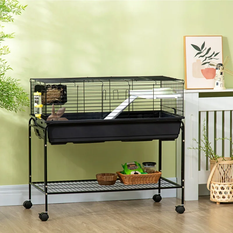 

Two-Story Small Animal Cage Removable from Stand, Guinea Pig Cage, Hedgehog Cage, Chinchilla Cage, Pet Habitat