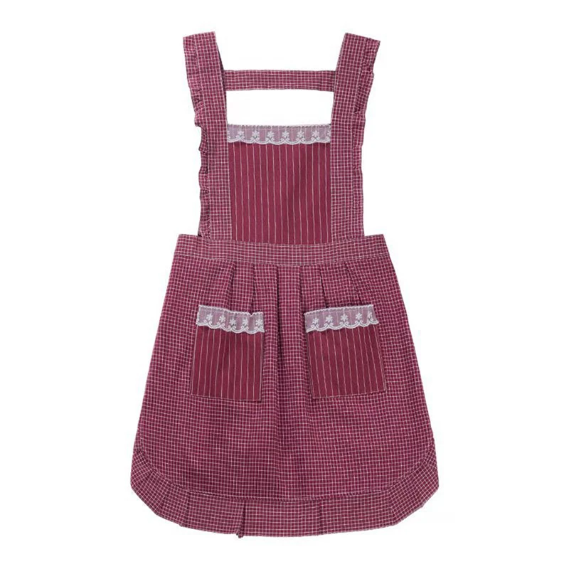 Adjustable Apron Cake Kitchen Cooking Woman Kitchen Double-layer Aprons Polyester-Cotton Fabric With Pocket For Gift