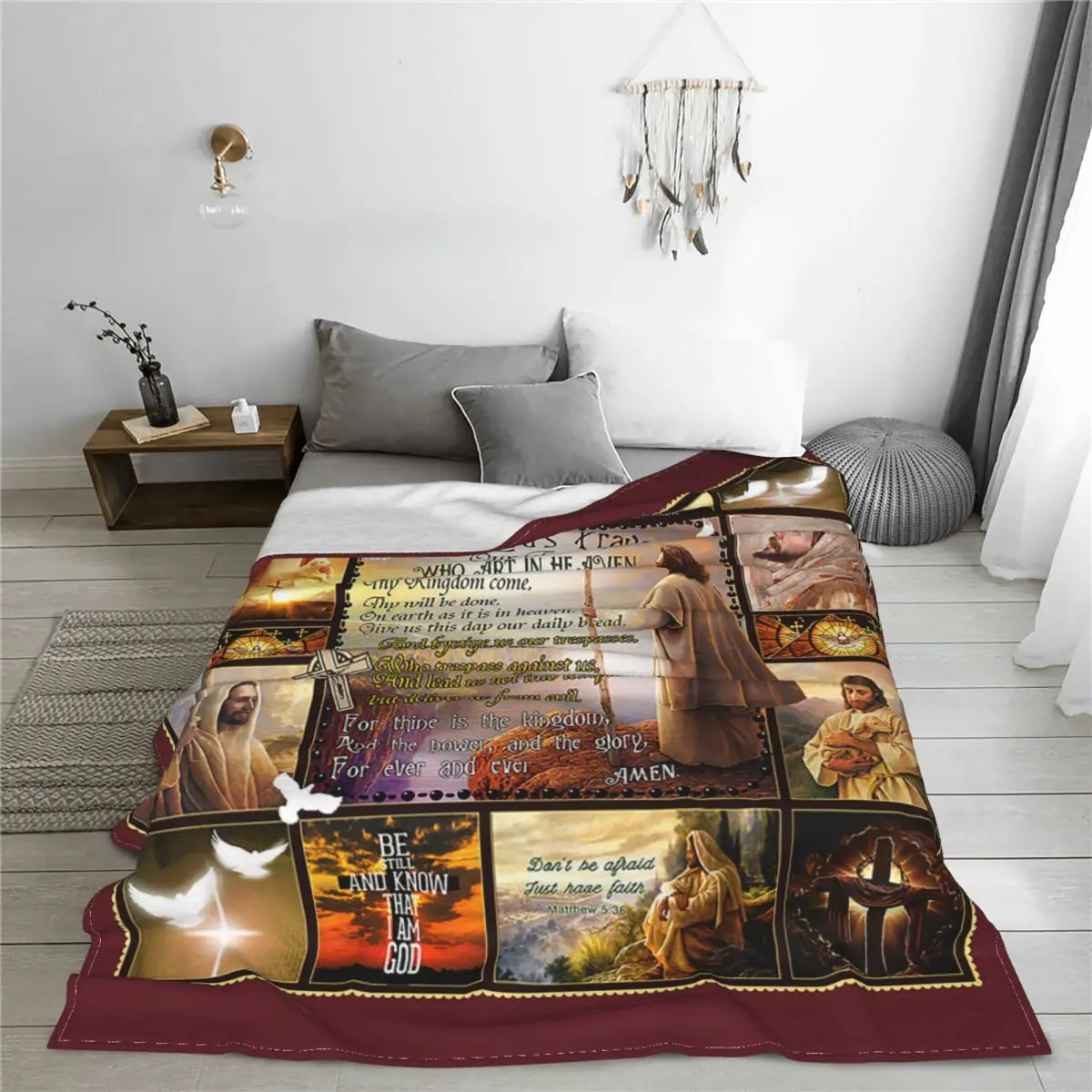 Christian Jesus Christ Blankets Holy Spirit Plush Throw Blanket Bed Sofa Decoration Soft Warm Bedspreads