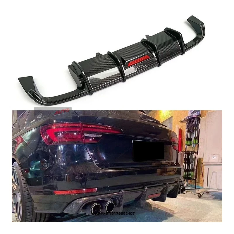 

For 2017-2019 forAudi A4 S4 B9 Travel Edition Sport Carbon Fiber with Illuminated Rear Lip and Bumper Diffuser