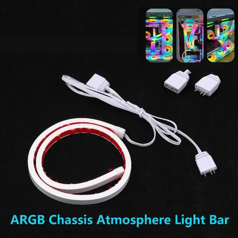 ● Barre lumineuse d'ambiance ARGB 5V 3PIN pour boîtier PC, bande LED avec contrôleur pour la décoration de boîtier d'ordinateur et la configuration de salle de jeu