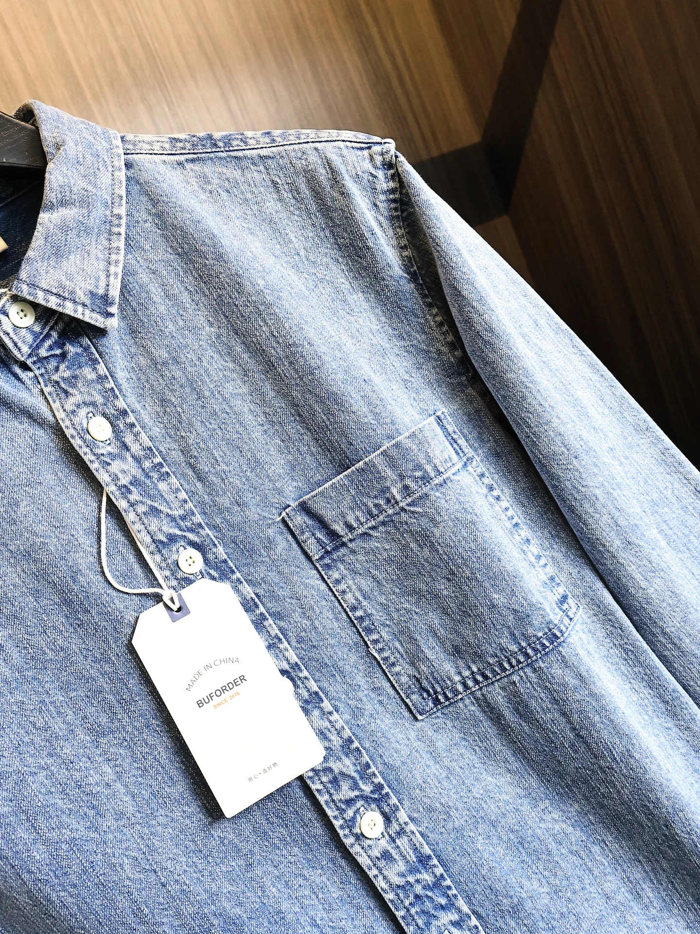 Retro Style Men's Long Sleeve Denim Shirt  Washed Casual Fit Cotton Spring Autumn Fashion Urban Wear Comfortable Breathable