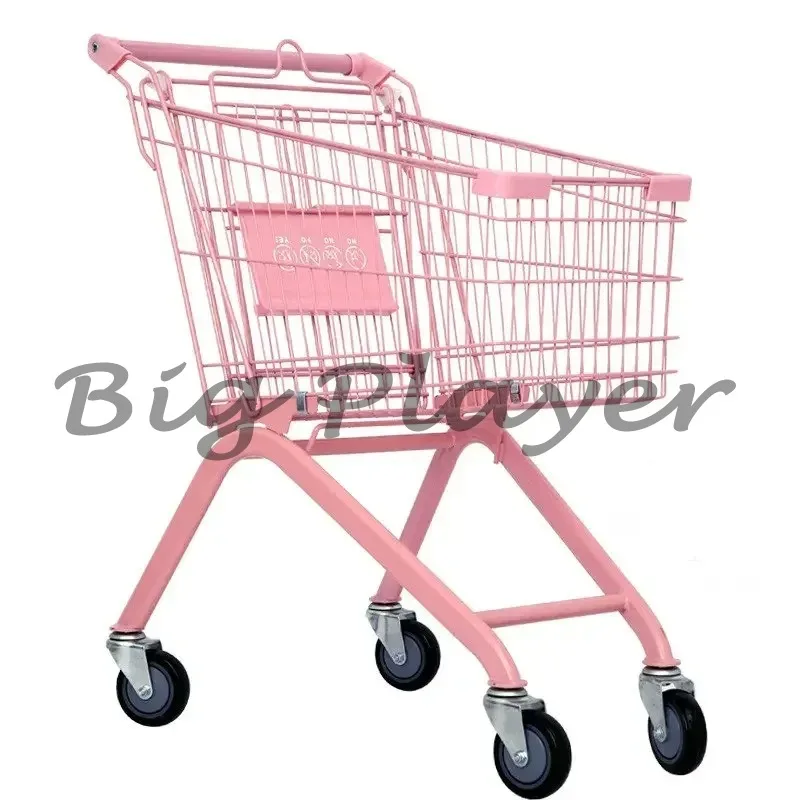 

Supermarket Shopping Cart, Household Handcart, Pet Hotel Decoration Store Pink Small Cart