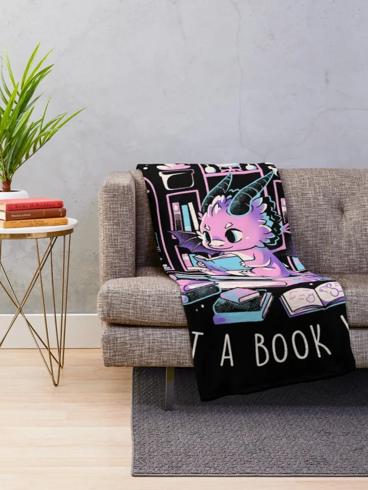 Book Dragon - Cute Dark Dragon Books Color Gift Throw Blanket Furry Personalized Gift Softest Blankets