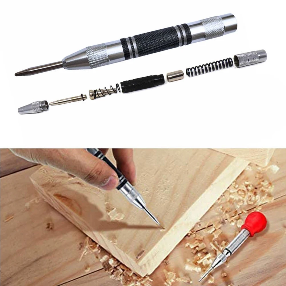 Automatic Center Punch | High Carbon Steel Tool with Textured Handle for Sturdy Grip and Precision Control  Automatic