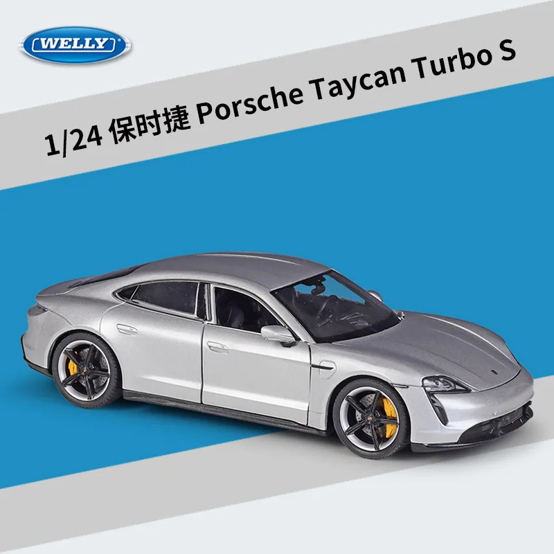 1: 24 Porsche Taycan Turbo S Simulatie Legering Automodel Eindproduct Speelgoed Scène Bijpassende Display Ornament Jongen Verjaardagscadeau
