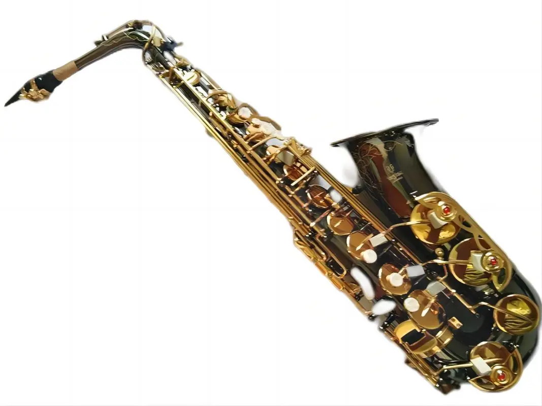 

Japan A 991 Alto saxophone play Professional Black Nickel Gold Key Sax very beautiful Musical Instruments Real picture hard boxs