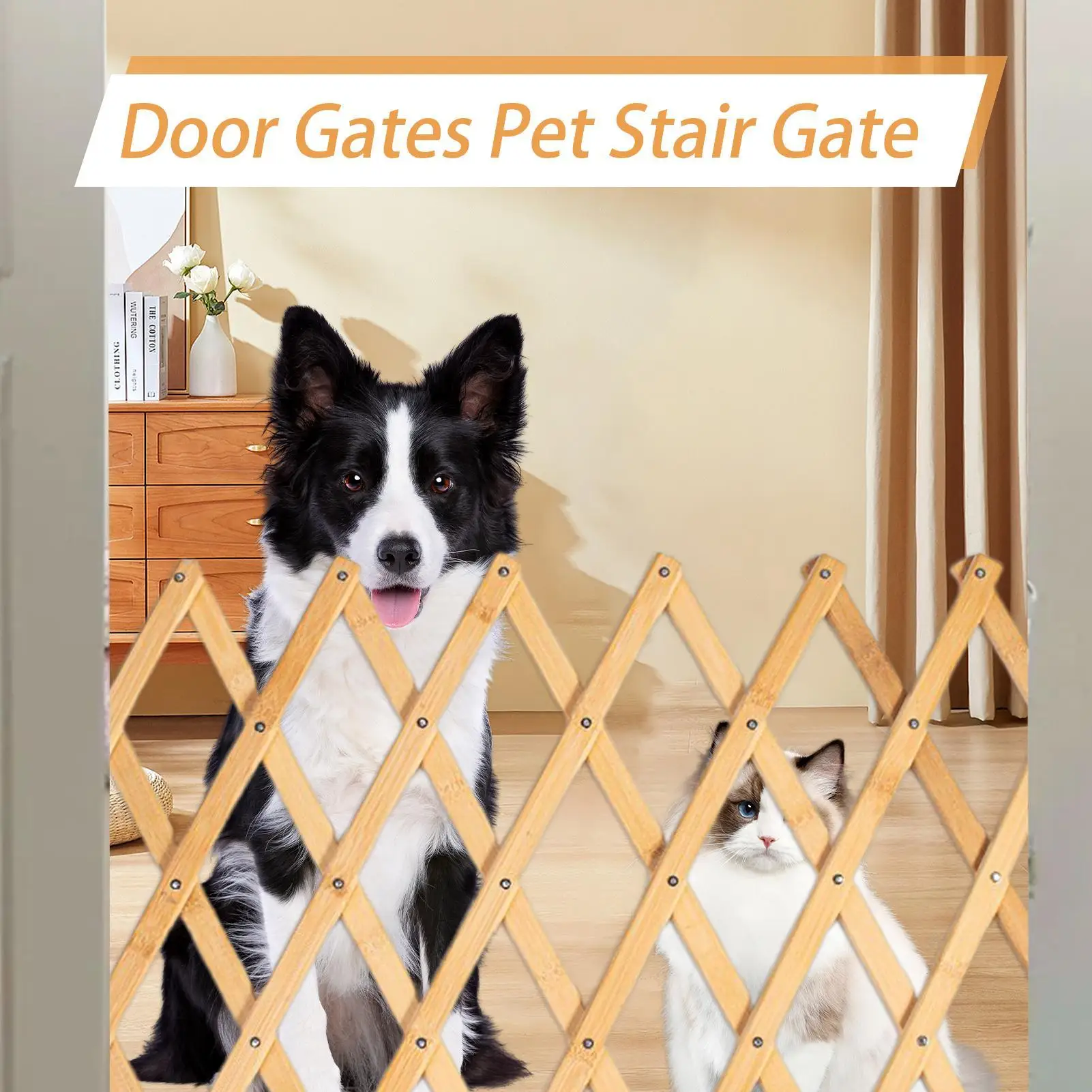 Dog Gate Indoor Indoor Gates for Dogs Foldable Fence Barrier Enclosure for Stairs Kids Baby Bunny Cat Toddler Safety Divider