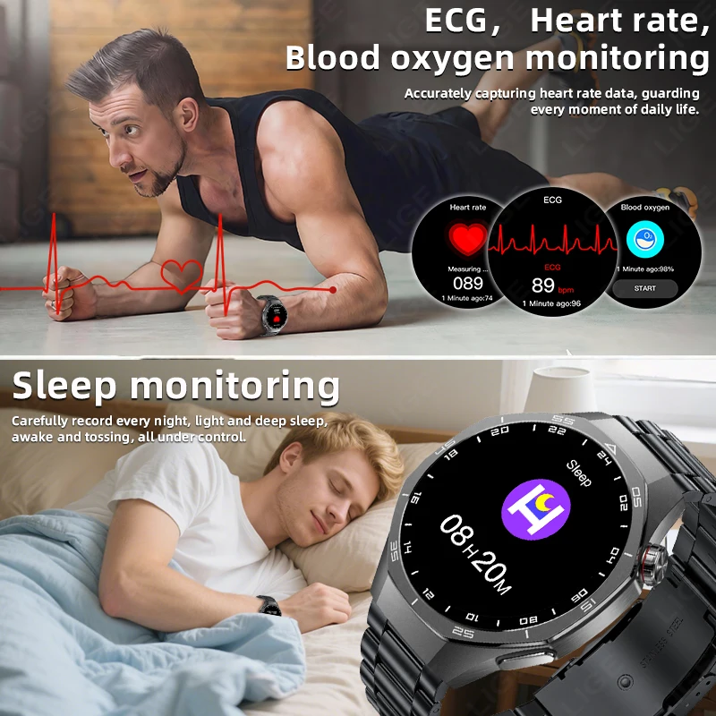 Lige para gt5 pro ecg relógio inteligente freqüência cardíaca oxigênio no sangue esportes pulseira de fitness chamada voz ilha dinâmica relógios das mulheres dos homens