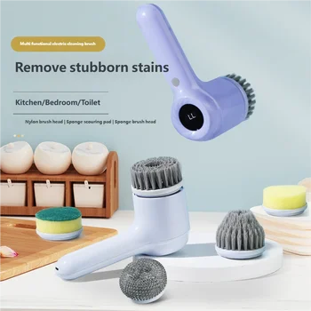 Electric Spin Scrubber, Bathroom Cordless Cleaning Brush Power Scrubber with 5…