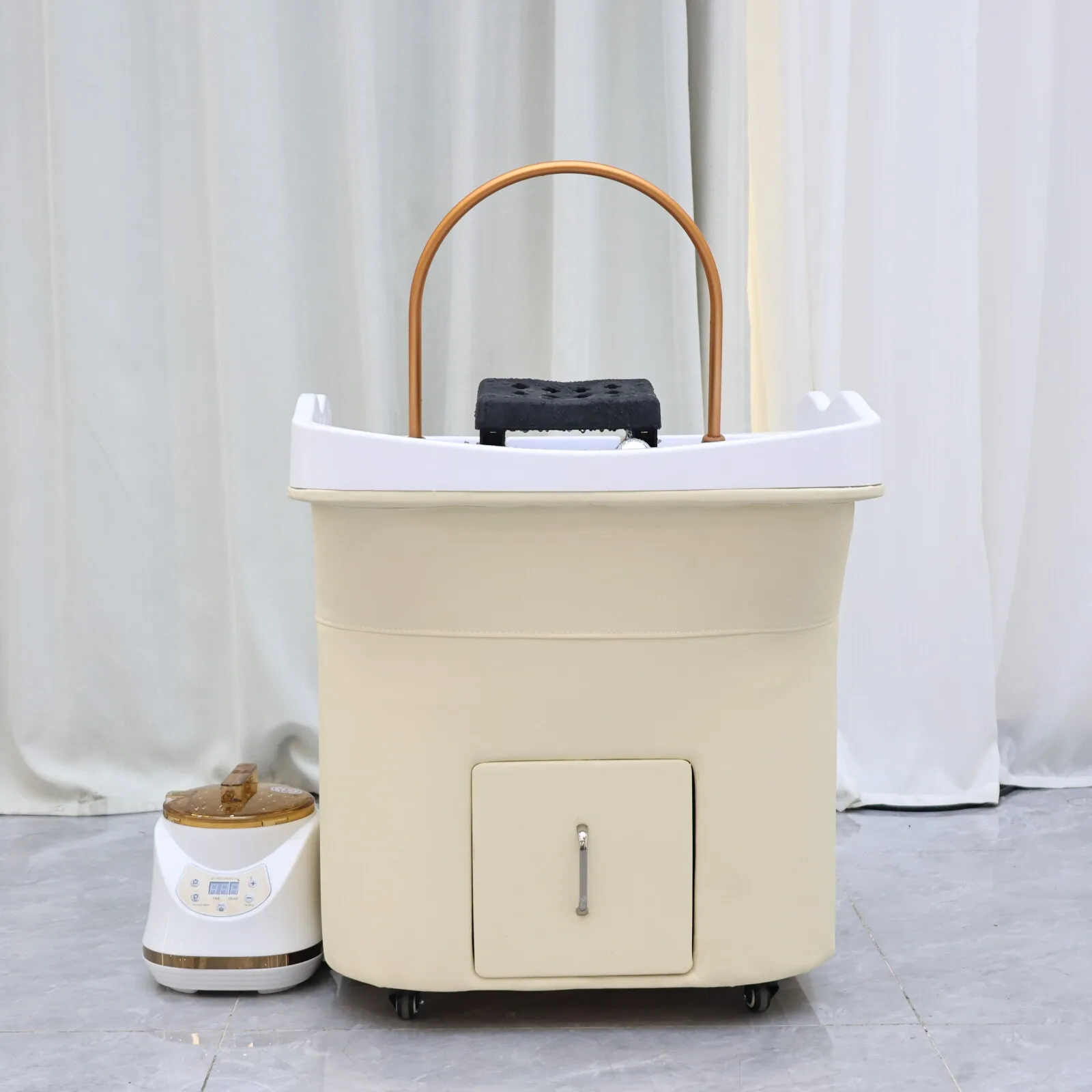Heating Head SPA Water Circulation Shampoo Basin Barber Shop Hair Wash Salon Device with Fumigation Machine & Cover