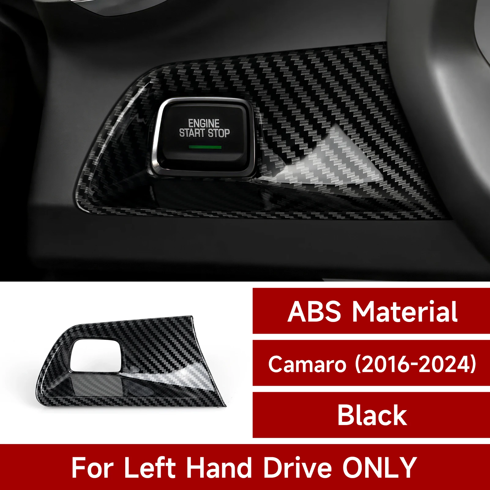 For Chevrolet Camaro ZL1 2016-2026 Engine Start Stop Button Panel Carbon Fiber Interior Sticker Car ABS Trim Cover Accessories view 6
