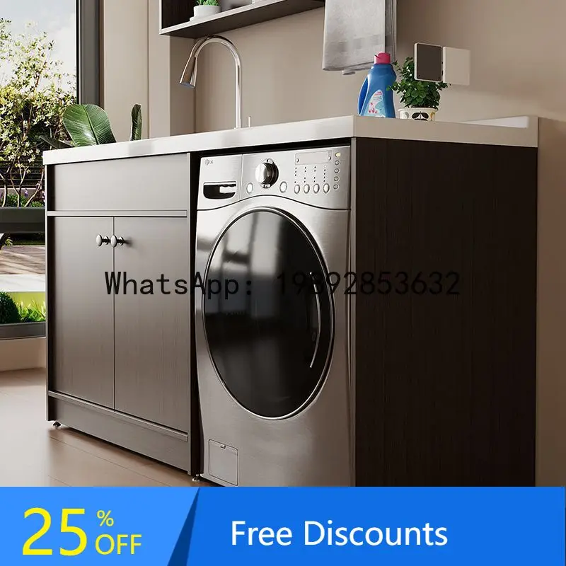 

CZ Honeycomb Aluminum Washing Machine Balcony Integrated Cabinet Combination Laundry Cabinet with Washboard and Sink