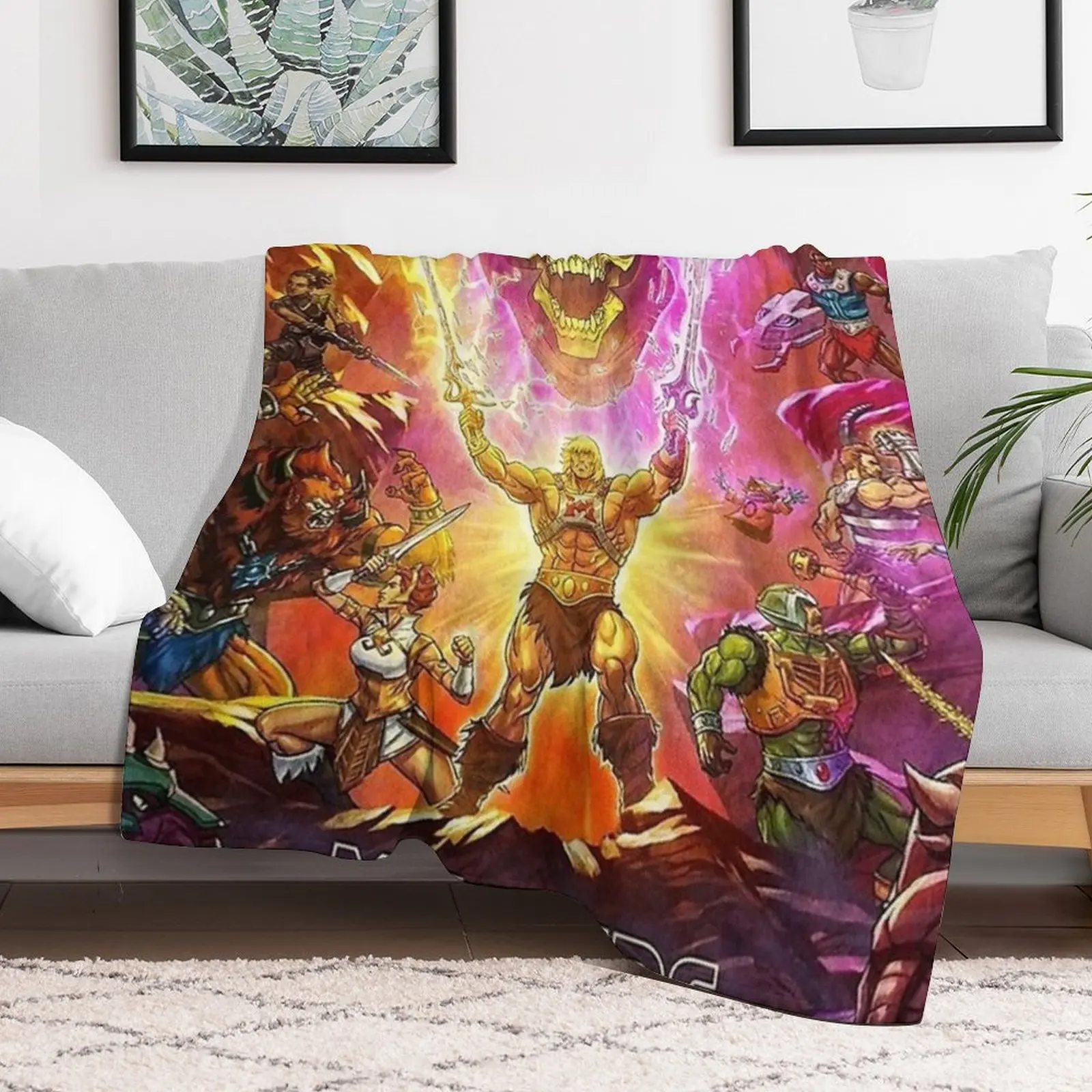 Masters of the universe revelation Throw Blanket Personalized Gift Retros Large Blankets