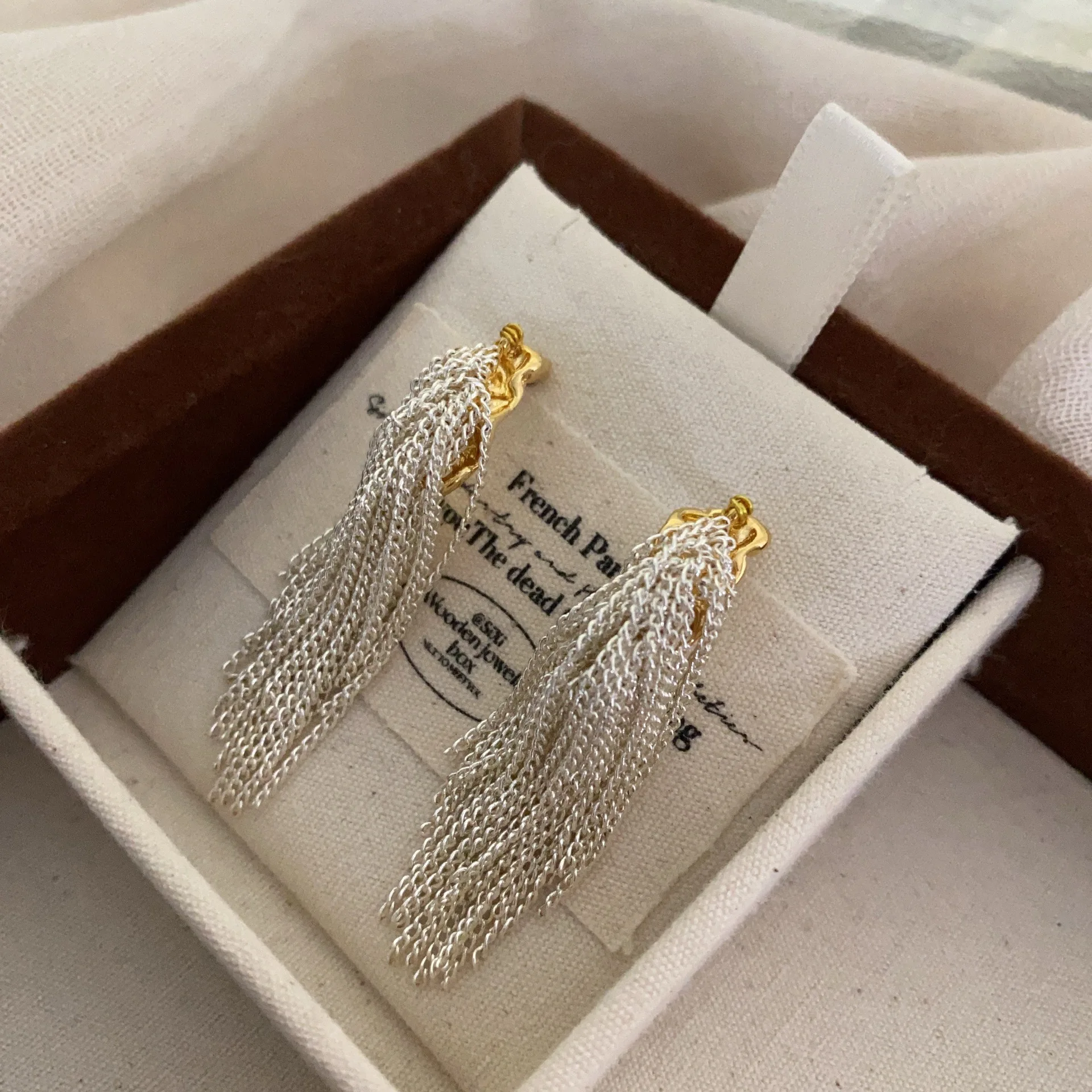 Metal Geometric Chain Tassel Earrings Fashionable and Simple Earrings Contrast Color Accessories Ladies Jewelry Banquet Gifts