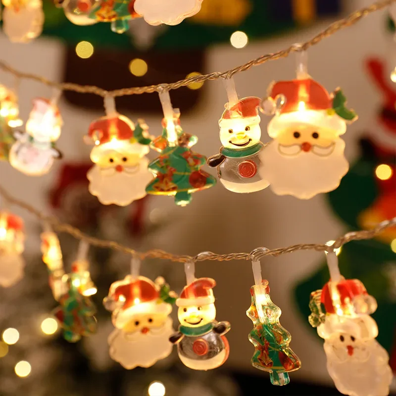 2M 10LED Christmas Tree LED String Light  Xmas Hanging Lamp Fairy Light Garland Home Decoration Ornament 2024 New Year Gifts