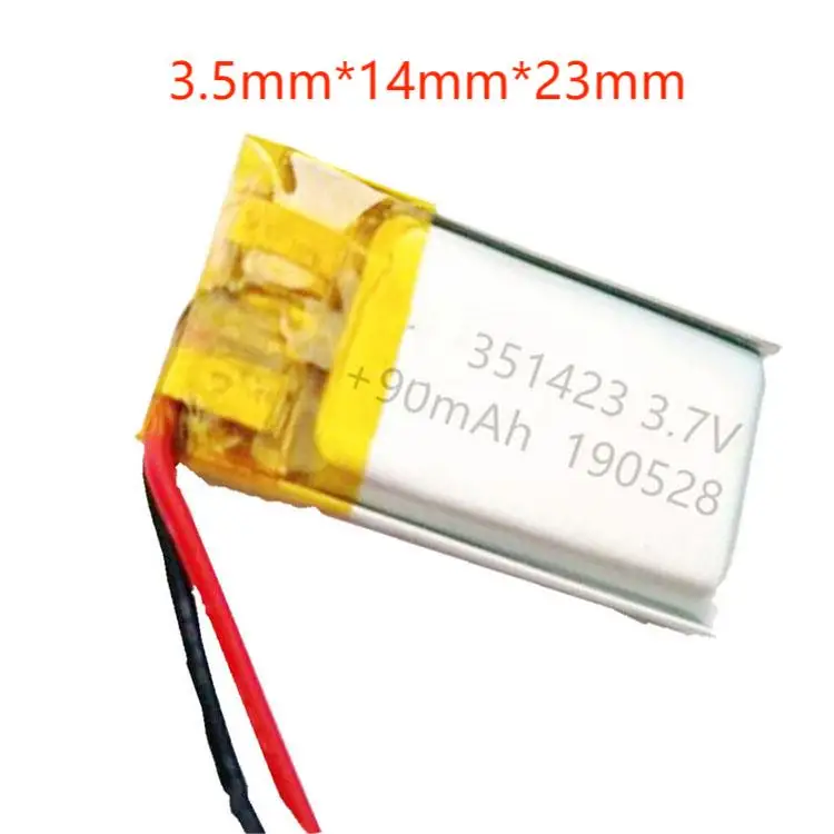 2/5/10/20 Pcs 3.7V 90mAh 351423 Lithium Polymer Ion Battery 2.0mm JST Connector