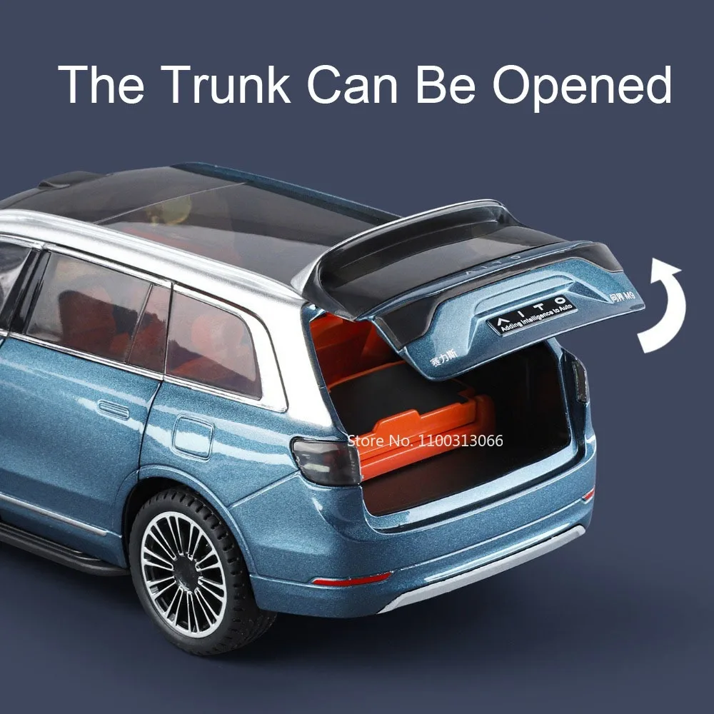 รถโมเดล AITO M9 WULING Bingo ขนาด 1:24 ของเล่นรถยนต์ล้ออัลลอยด์แบบดึงหลัง พร้อมเสียงและไฟ สำหรับเด็ก ตกแต่ง และเป็นของขวัญ