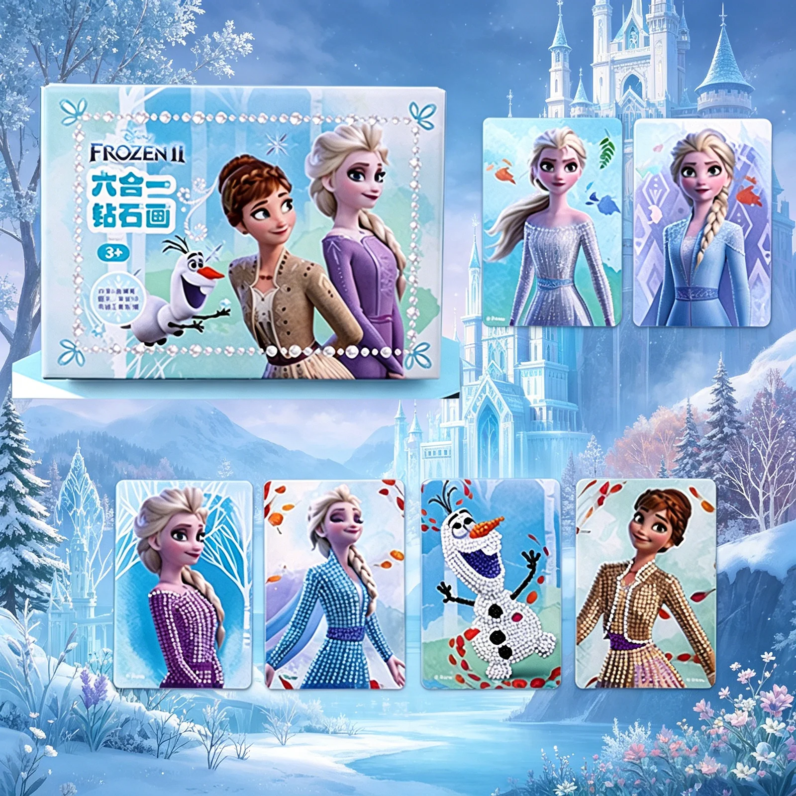 Kit de Pintura de Diamantes de Princesa Frozen para Niños, Juego de Pegatinas de Diamantes de Imitación Hechas a Mano, Juguete Educativo de Arte y Manualidades para Niñas, Regalo