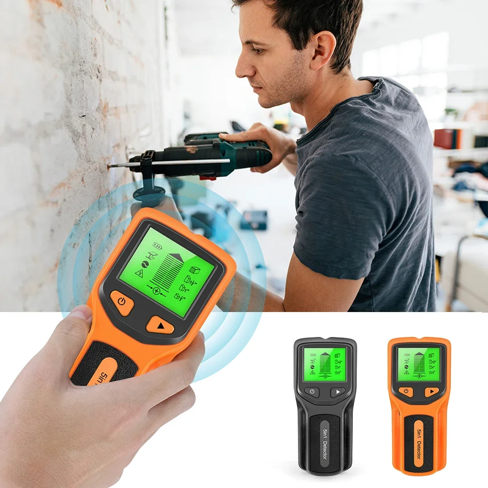 5 in 1 Stud Finder Wall Scanner Backlight Display Stud Sensor Beam Finders Accurate for Center Edge of Wood Metal AC Wire