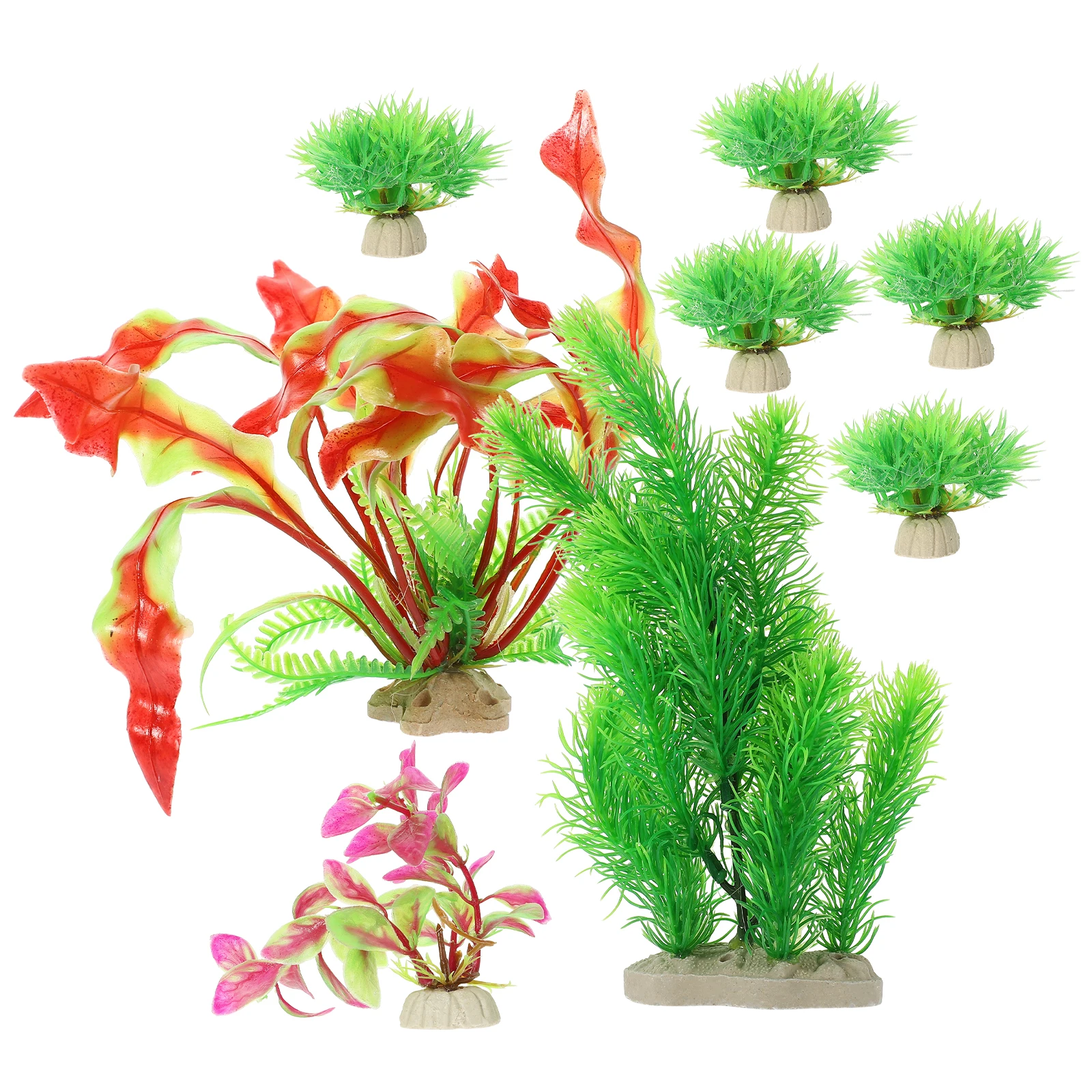 

7 Pieces Water Grass Decor Compact Aquarium Plant for Fish Tank L scape Realistic Shape Plastic Aquatic Prop nament