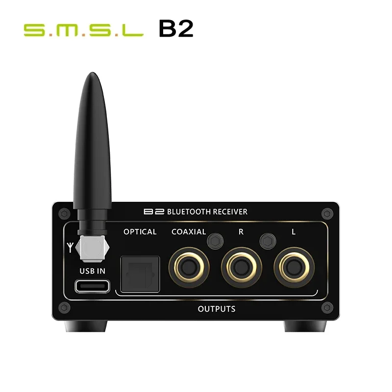 SMSL B2 USB/Bluetooth 5.1 Audio Receiver Converter CS43131 Decoding Chip Latest Qualco 25 Receiver for Computer/ Laptop/ Tablet