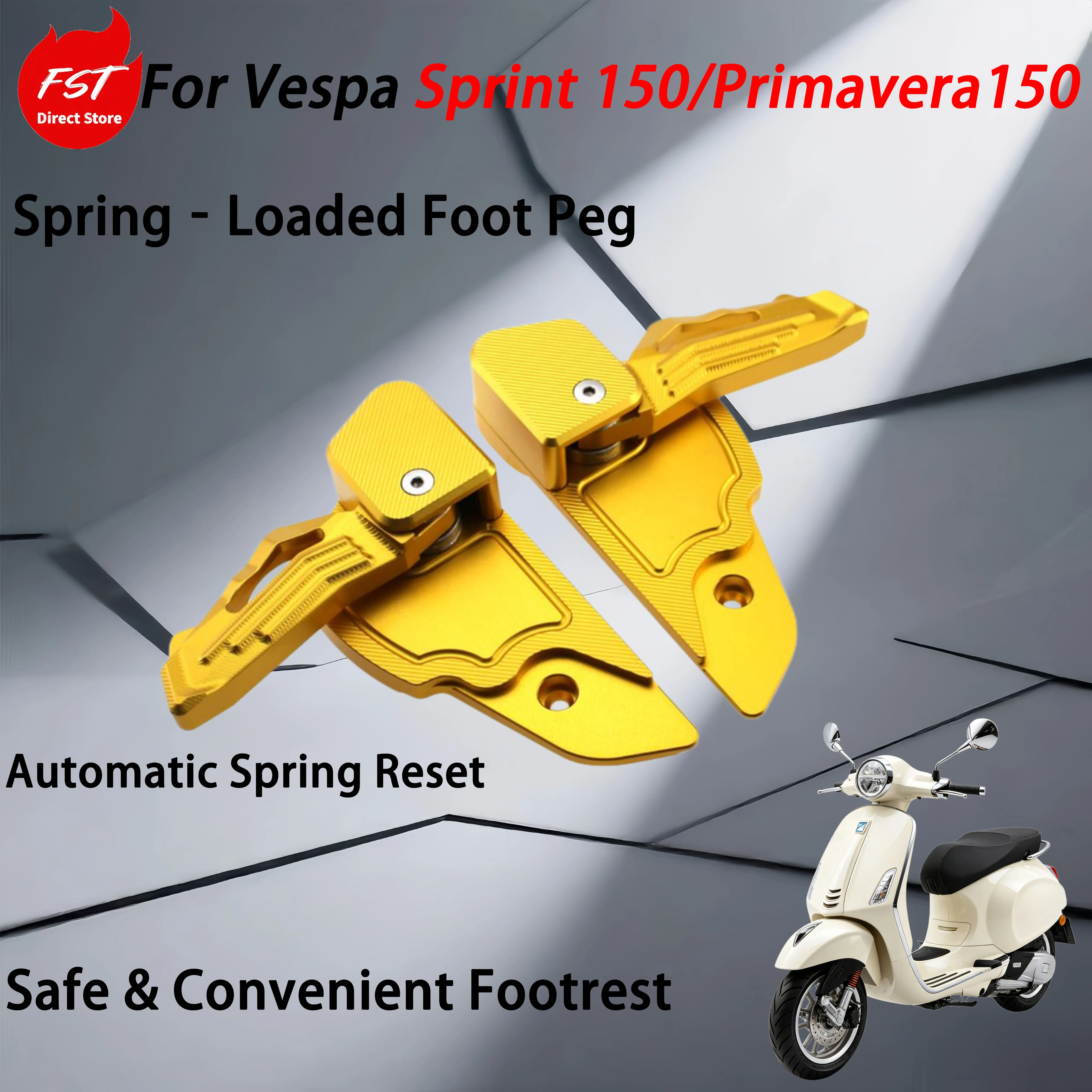 For Vespa Sprint 150/Primavera 150 modification accessories - rebound footrest with automatic spring-loaded footrest