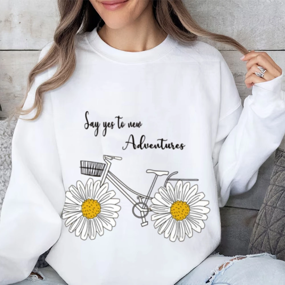 Say Yes To New Adventures Trendy Graphic Sweatshirt Cusal Sweatshirt Trendy Long Sleeve Shirt Comfort Colors Unisex Sweatshirt