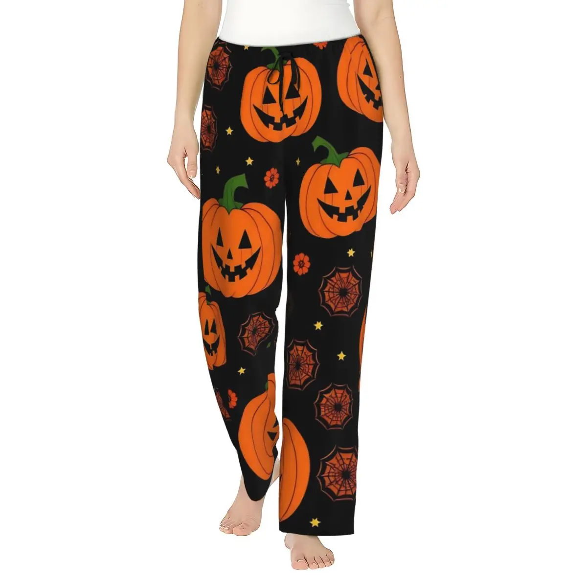 Halloween Women's Loungewear pants Comfy Pumpkins Bats Ghost Pyjama Pants Home