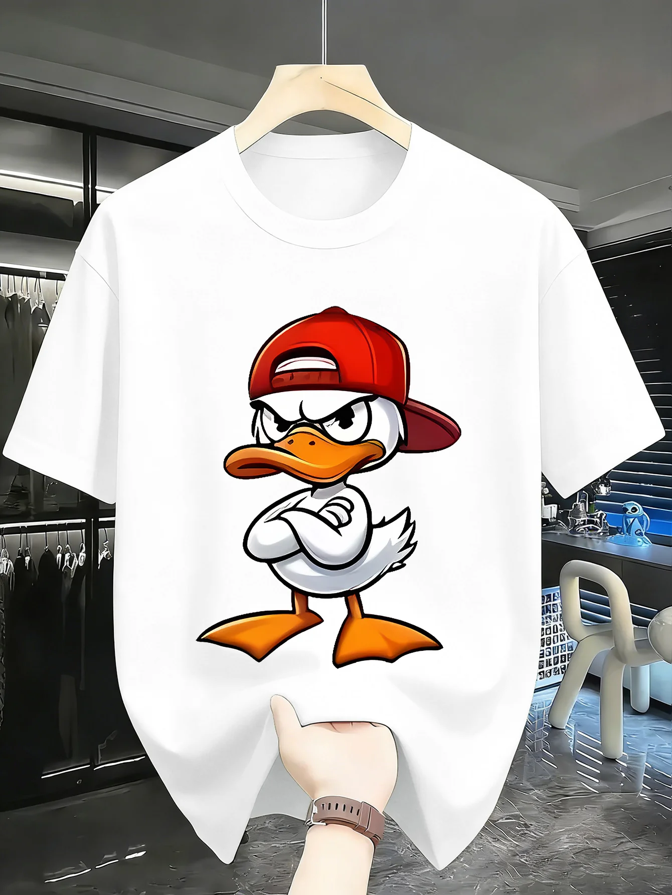 100% Pure Cotton Men's Loose T-Shirt Breathable Short-Sleeved Round Neck Minimalist Solid Color Multi-Color Optional