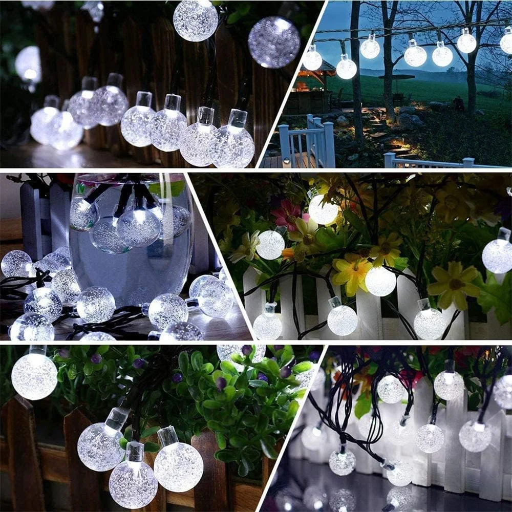 Solar String Lights Outdoor Decoration Solar Fairy Lights Waterproof with 8 Modes Solar Garden Lights Globe Lighting 346