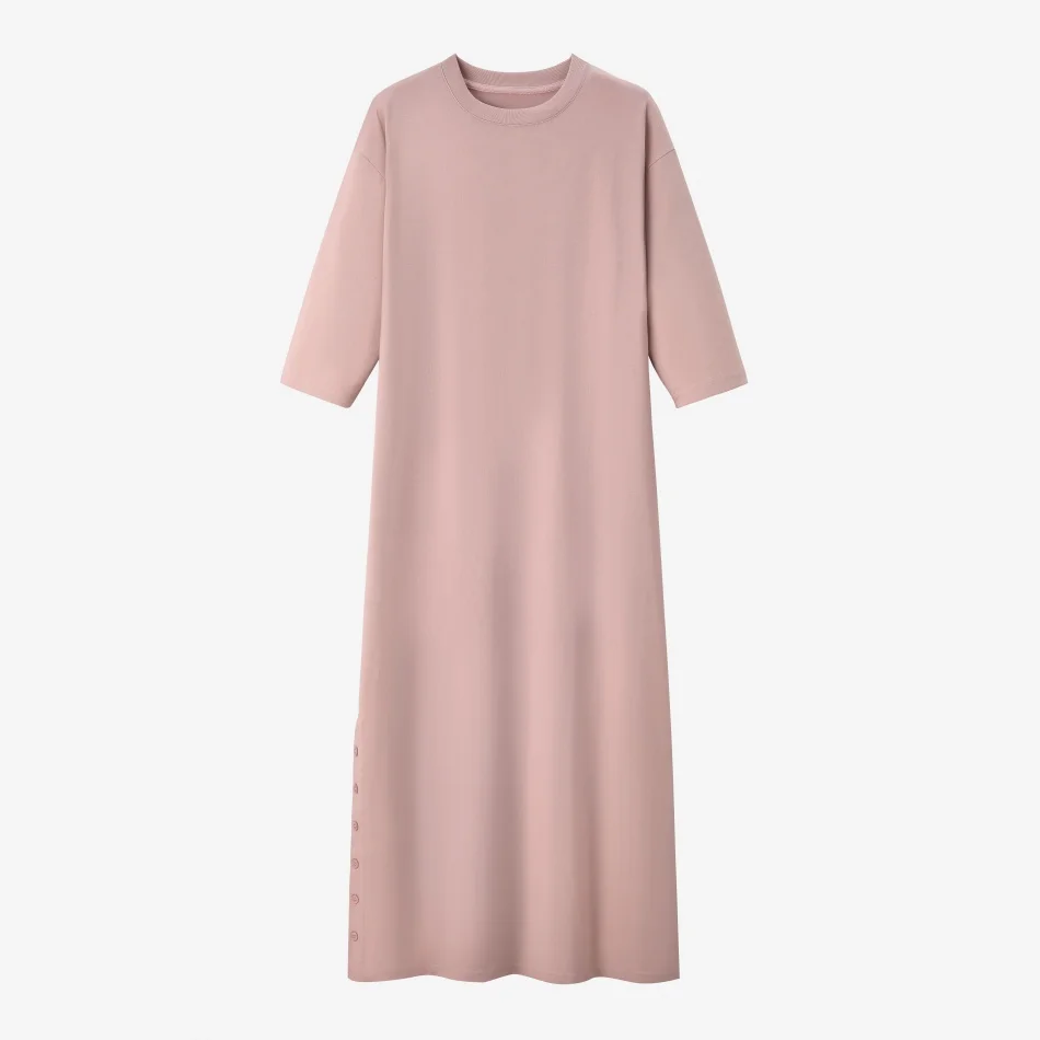 Oversized Loose T-Shirt Dress with V-Neck Tee and Skirt Set for Women
