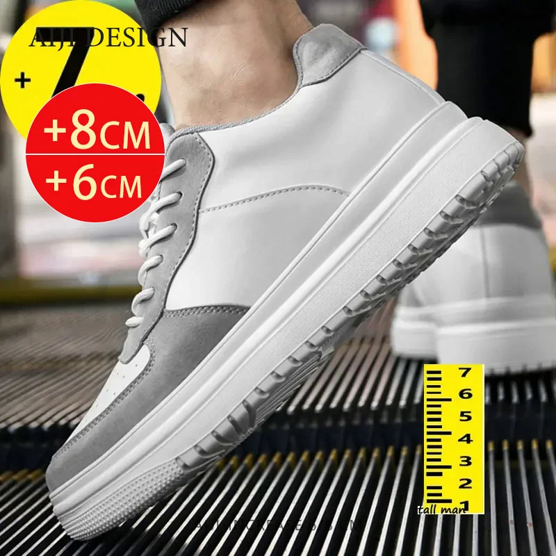 Męskie trampki Buty podwyższające Zwiększenie wysokości wewnętrznej 7CM Letnie tenisówki Męskie sportowe podwyższone Zwiększona Wysoka jakość