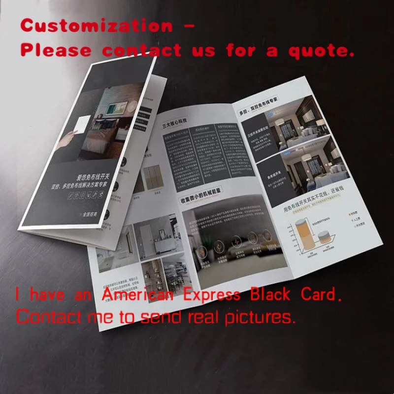 

Custom.Trade Assurance Custom Hotel Restaurant Рекламный размер Стандартная 200 г Трехкратная печать брошюры