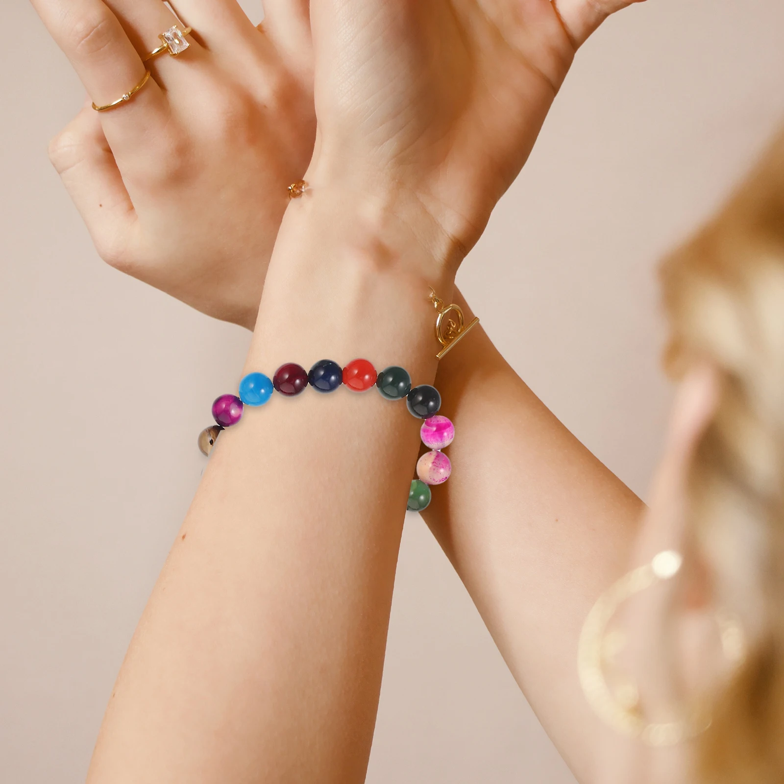 2 سلاسل العقيق سوار الخرز والمجوهرات الزخرفية الحجر الطبيعي Diy بها بنفسك صغيرة لصنع الأساور