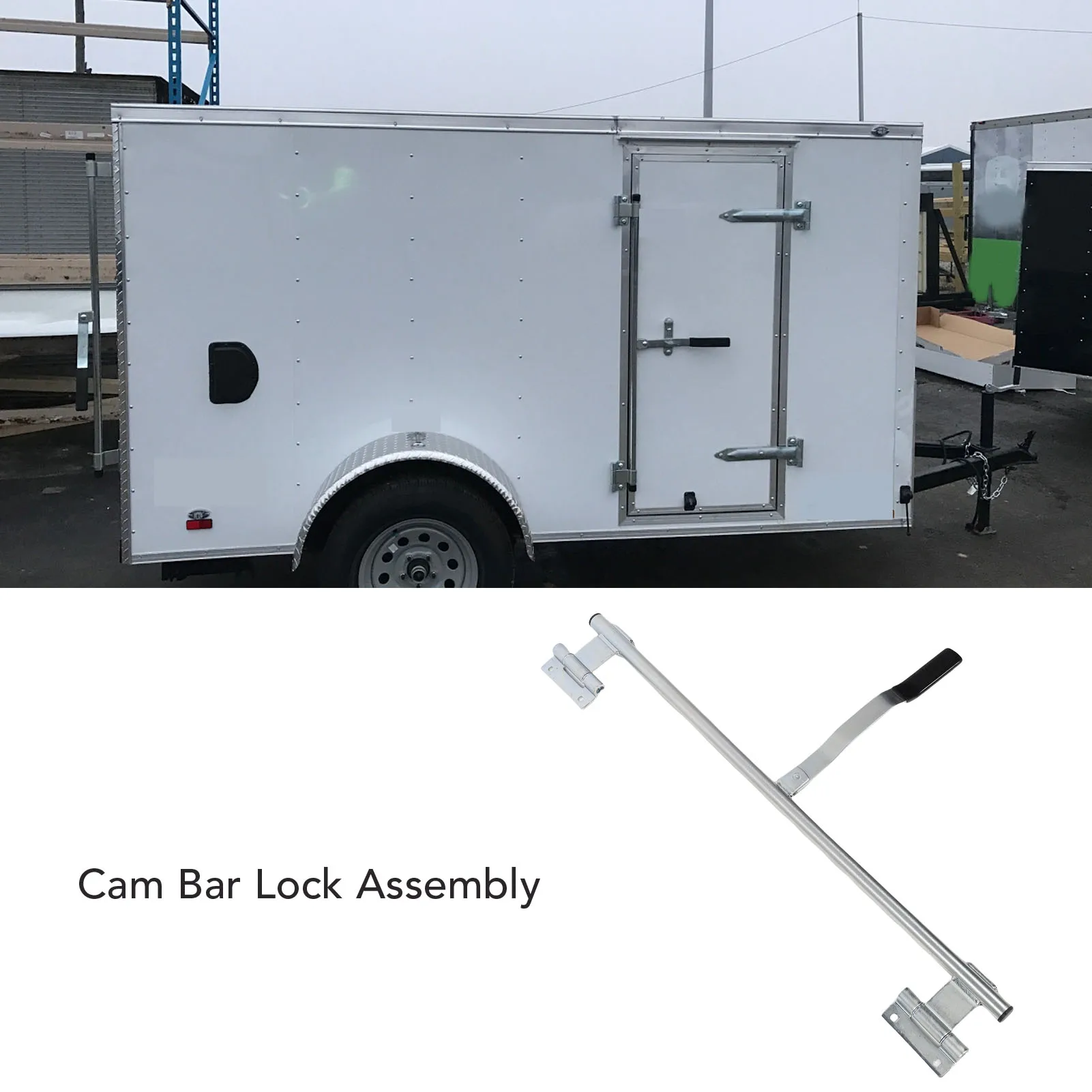 

36 Inch Trailer Swing Cargo Door Hinged Cam Bar Lock Assembly Heavy Duty Metal for Side Door Enclosed Trailer